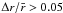 \hbox{$\Delta r/\bar r > 0.05$}