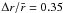\hbox{$\Delta r/\bar{r} = 0.35$}