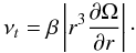 \begin{equation} \label{eqn:nu_turb} \nu_t = \beta \left | r^3 \frac{\partial\Omega}{\partial r} \right | \cdot \end{equation}