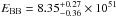\hbox{$E_{\rm BB} = 8.35^{+0.27}_{-0.36} \times 10 ^{51}$}