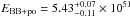 \hbox{$E_{\rm BB+po} = 5.43^{+0.07}_{-0.11} \times 10 ^{51}$}