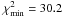 \hbox{$\chi^2_{\rm min}=30.2$}