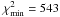\hbox{$\chi^2_{\rm min}=543$}