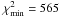 \hbox{$\chi^2_{\rm min}=565$}