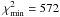 \hbox{$\chi^2_{\rm min}=572$}