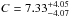 \hbox{$C=7.33^{+4.05}_{-4.07}$}