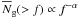 \hbox{$\overline{N}_{\rm g}(>f)\propto f^{-\alpha}$}