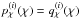 \hbox{$p_\chi^{(i)}(\chi)=q_\chi^{(i)}(\chi)$}