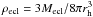 \hbox{$\rhoecl=3\mecl/8\pi\rh^3$}