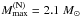 \hbox{$M^{\rm(N)}_{\rm max}=2.1~\msun$}