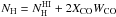 \hbox{$N_{\rm H}=N_{\rm H}^{\rm HI}+2X_{\rm CO}W_{\rm CO}$}