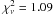 \hbox{$\chi^2_\nu = 1.09$}