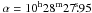 \hbox{$\alpha =10^{\rm h} 28^{\rm m} 27\fs95$}