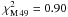 \hbox{$\chi^2_{\rm M\,49}=0.90$}