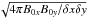 \hbox{$\sqrt{4 \pi B_{0x} B_{0y}/\delta x \delta y}$}
