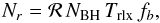 \begin{equation} N_r = \mathcal{R} \, N_{\rm BH} \, T_{\rm rlx}\, f_{b}, \end{equation}