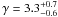 \hbox{$\gamma = 3.3_{-0.6}^{+0.7}$}