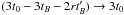 \hbox{$(3t_0 - 3 t_B - 2r t'_B) \rightarrow 3t_0$}