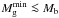 \hbox{$M_{\rm g}^{\rm min}\la M_{\rm b}$}