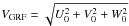 \hbox{$V_{\rm GRF}=\sqrt{U_{0}^2+V_{0}^2 +W_{0}^2}$}