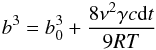 \begin{equation} b^{3}=b_{0}^{3}+\frac{8\nu^{2}\gamma c {\rm d} t}{9RT} \label{ostwald} \end{equation}