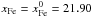 \hbox{$x_{\rm Fe}=x_{\rm Fe}^{0}=21.90$}