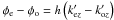 \hbox{$ \phi_{\rm e} - \phi_{\rm o} = h \left( k'_{{\rm e}z} - k'_{{\rm o}z} \right) $}