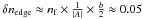 \hbox{$\delta n_{\rm edge} \approx n_{\rm f} \times \frac{1}{|A|} \times \frac{b}{2} \approx 0.05$}