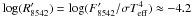 \hbox{$\log(R'_{8542})=\log(F'_{8542}/\sigma T_{\rm eff}^4) \approx -4.2$}