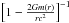 \hbox{$\left[1 - {2 G m(r)\over{r c^2}}\right]^{-1}$}