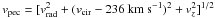 \hbox{$v_{\rm pec}= [v^{2}_{\rm rad} + (v_{\rm cir}-236{\rm ~km~s}^{-1}) ^{2} + v^{2}_{z} ]^{1/2}$}