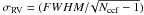 \hbox{$\sigma_\mathrm{RV}=(FWHM/\!\sqrt{N_\mathrm{ccf}-1})$}
