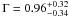 \hbox{$\Gamma=0.96^{+0.32}_{-0.34}$}