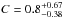 \hbox{$C=0.8^{+0.67}_{-0.38}$}