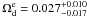 \hbox{$\Omega_{\rm d}^{\rm e}=0.027^{+0.010}_{-0.017}$}