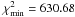 \hbox{$\chi^2_{\rm min}=630.68$}