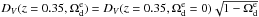 \hbox{$D_V(z=0.35,\Omega_{\rm d}^{\rm e})=D_V(z=0.35,\Omega_{\rm d}^{\rm e}=0)\sqrt{1-\Omega_{\rm d}^{\rm e}}$}