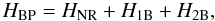 \begin{equation} % H_{\rm BP} = H_{\rm NR} + H_{\rm 1B} + H_{\rm 2B}, \end{equation}