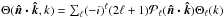 \hbox{$\Theta(\vec{\hat{n}\cdot {\hat{k}}},k)=\sum_{\ell}(-i)^{\ell}(2\ell+1)\mathcal{P_{\ell}}(\vec{\hat{n}\cdot {\hat{k}}})\Theta_{\ell}(k)$}