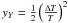 \hbox{$y_Y=\frac{1}{2}\left(\frac{\Delta T}{T}\right)^2$}