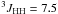 \hbox{$^3J_\mathrm{HH} = 7.5$}
