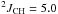 \hbox{$^2J_\mathrm{CH} = 5.0$}