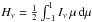 \hbox{$\Hnu = {1 \over 2} \int_{-1}^1 \Inu \,\mu \,\d \mu$}