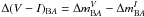 \hbox{$\Delta(V-I)_{\mathrm BA} = \Delta m_{\mathrm BA}^{V}-\Delta m_{\mathrm BA}^{I}$}