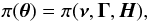 \begin{equation} {\label{eq:prior1}} \pi(\thetav) = \pi(\vec{\nu},\vec{\Gamma},\vec{H}), \end{equation}