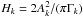 \hbox{$H_k = 2A_k^2/(\pi\Gamma_k)$}