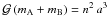 \hbox{$\displaystyle \mcal G \, (m_{\rm A} +m_{\rm B})= n^2 \, a^3$}