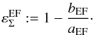 \begin{equation} \varepsilon_\Sigma^{\rm EF}:=1-\frac{b_{\rm EF}} {a_{\rm EF}}\cdot \label{elip-ef} \end{equation}