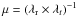 \hbox{$\mu=\left(\lambda_{\rm r} \times \lambda_t\right)^{-1}$}