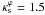 \hbox{$\kappa_{\rm s}^\varphi = 1.5$}